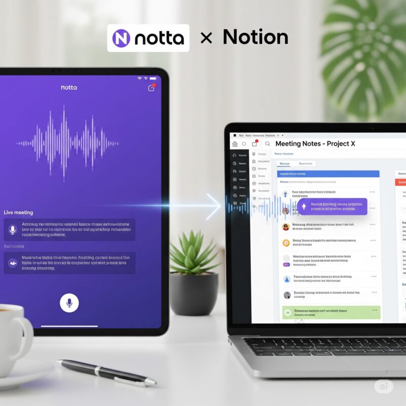 NottaとNotionのイメージ画像です