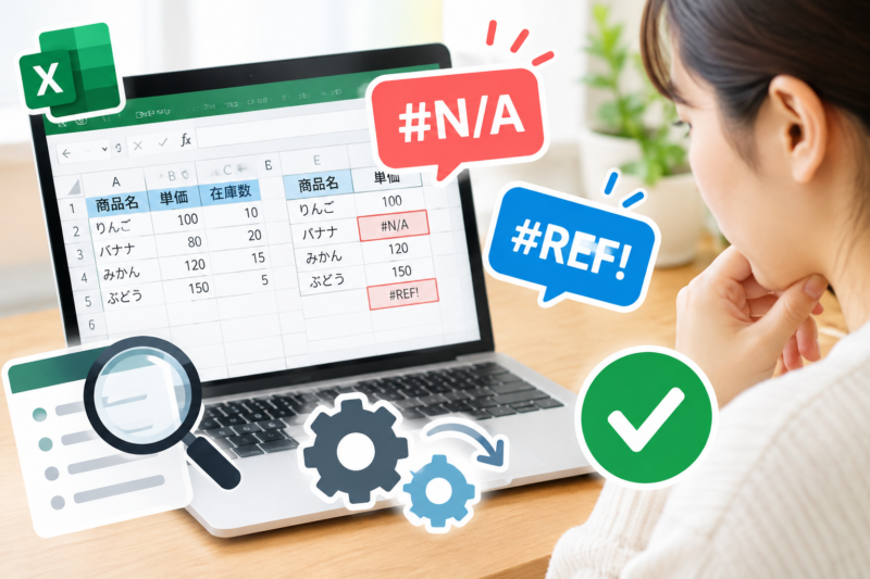 VLOOKUPでエラーが出る原因は？#N/A・#REF!の直し方を初心者向けに解説